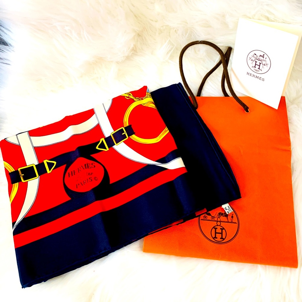‼️SALE‼️Vintage HERMES SCARF designed by Henri D'Origny titled 'Eperon d'Or 1993